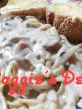 # 5 Tallarines en crema de champiñones