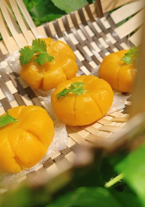 Hình của món Bánh bí đỏ nhân phô mai - ăn dặm cùng con.