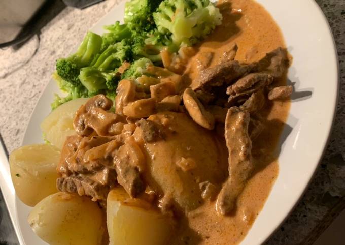 Recipe of Super Quick Homemade 3. (Dinner/Lunch) Lower Fat Beef Stroganoff