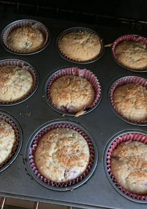 Una foto de Muffins sin gluten de frambuesas y coco Thermomix