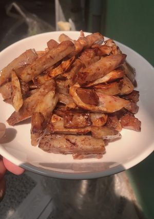 Hình của món Khoai môn chiên nước mắm.