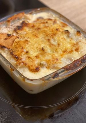 Une photo de Gratin de topinambours façon tartiflette