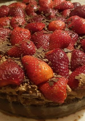 Φωτογραφία της συνταγής Cheesecake σοκολάτας με Sour Cream και φράουλες