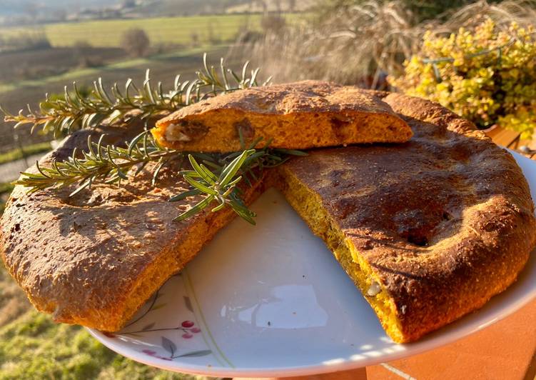 Focaccia integrale zucca e noci