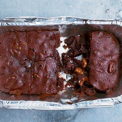 A picture of Vickys 'Just Serves 2' Fudgy Brownies, GF DF EF SF NF.