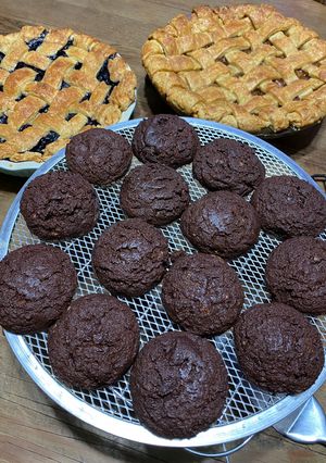 Una foto de Galletas de doble chocolate