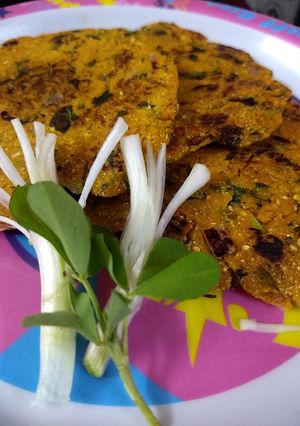 A picture of Makai masala roti.