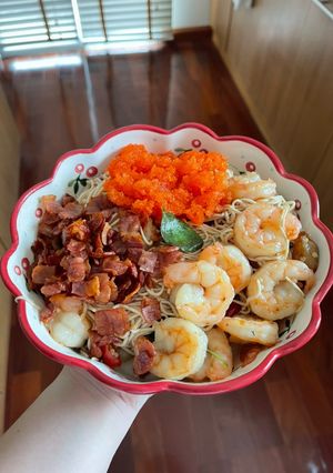 รูปของ สปาเก็ตตี้สไปซี่กุ้ง คีโต
