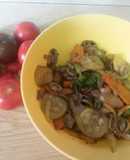 Verduras salteadas con champiñones