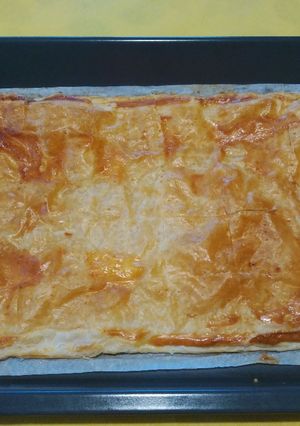 A picture of Puff Pastry Filled with Ham, Cheese, and Turkey.