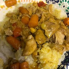 A picture of Instant pot Portuguese Chicken and Rice.