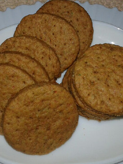 A picture of Homemade digestive biscuits.
