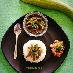 A picture of Sponge Gourd Curry/ गिलक्यांची भाजी.
