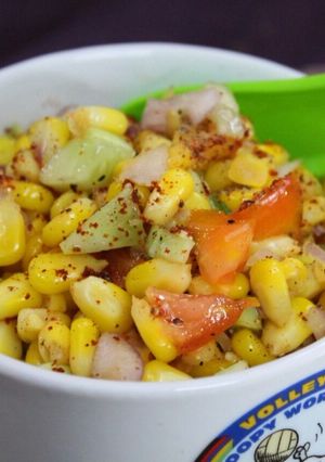A picture of Spicy# lemony sweet corn chaat.