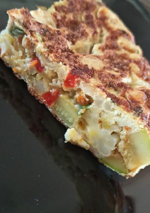 Una foto de Tortilla de coliflor