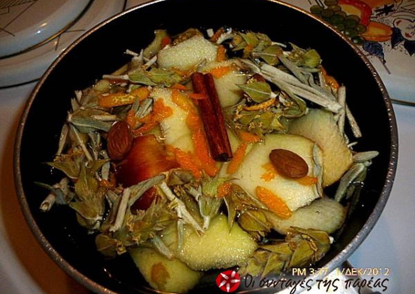 Greek mountain tea with apple, cinnamon and orange