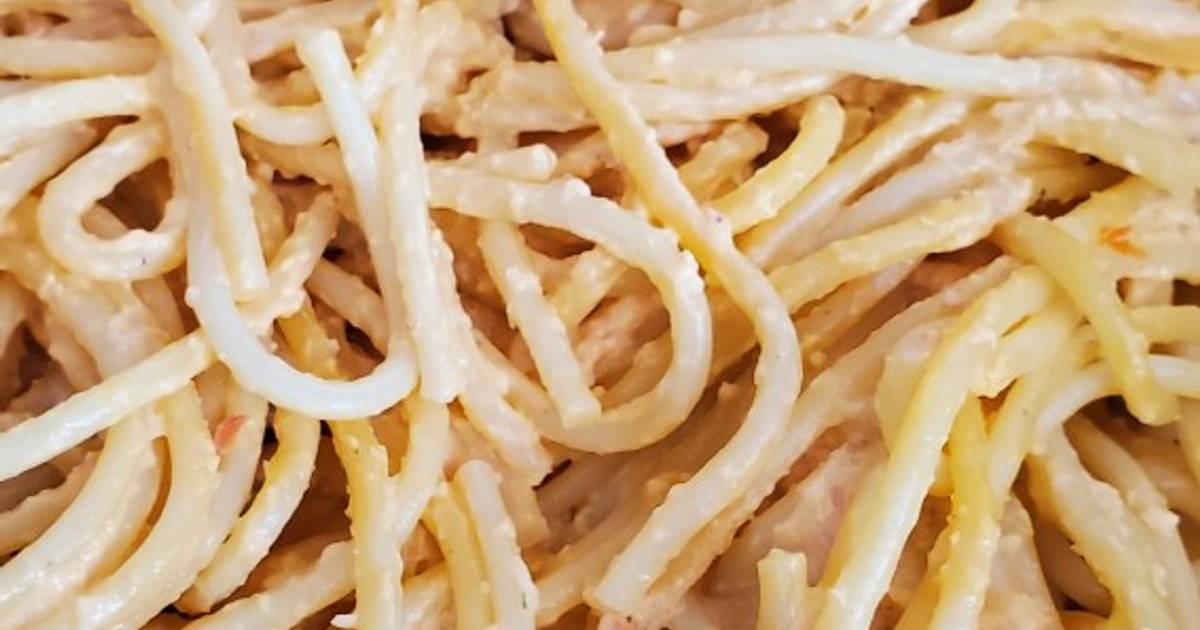 Spaghetti con crema de jitomate Receta de Aideth Valencia Cookpad