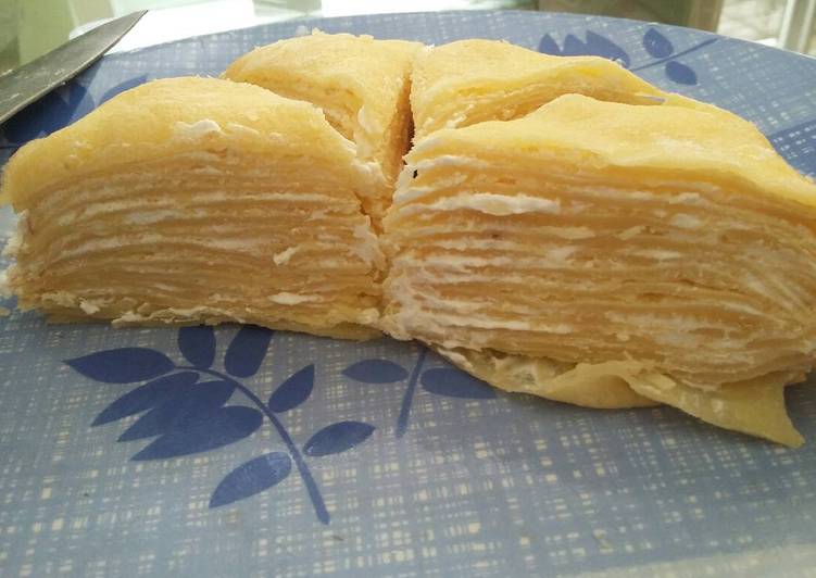 Resep Mile crepes vanila yang Bikin Ngiler