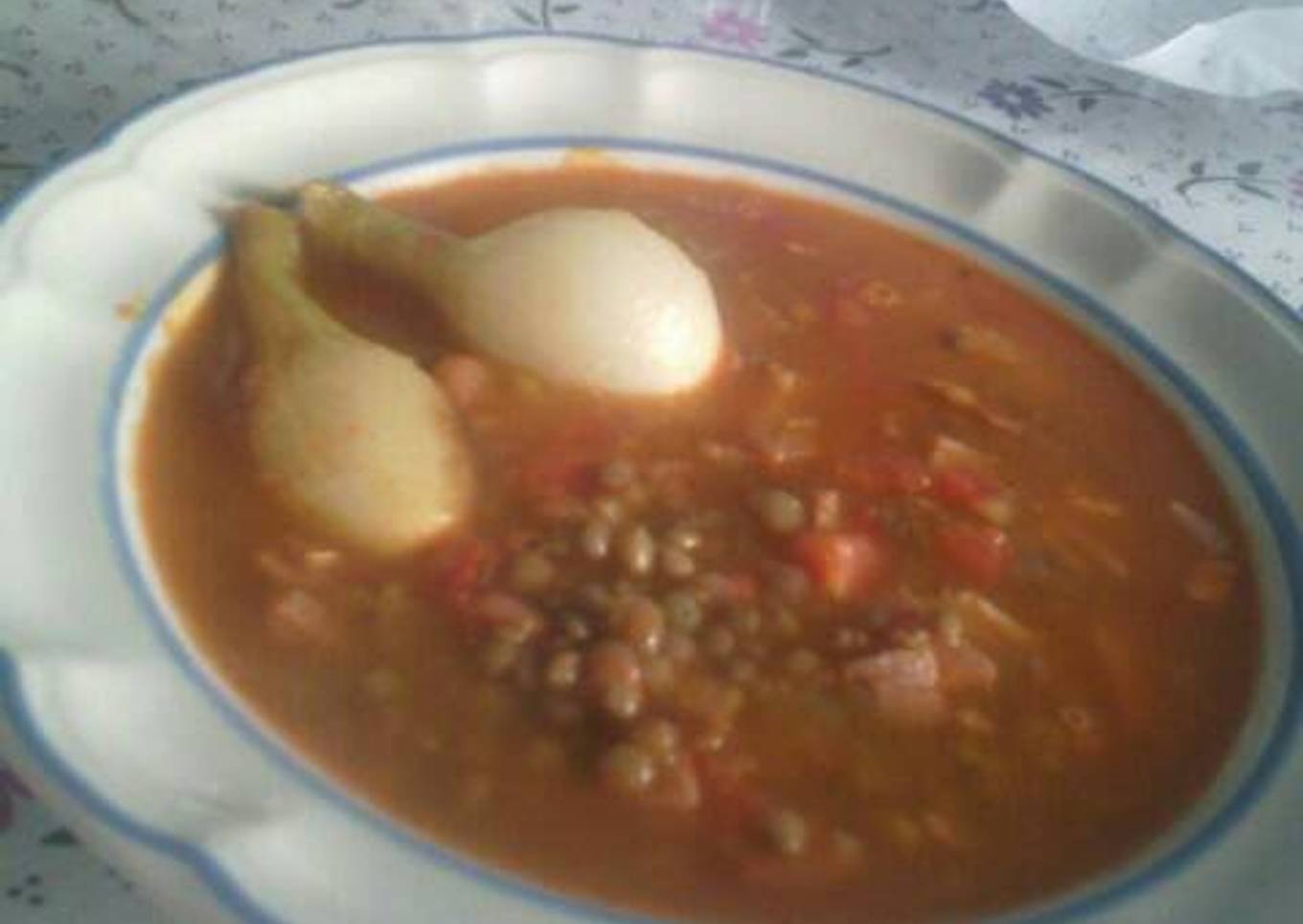 Lentejas con tocino