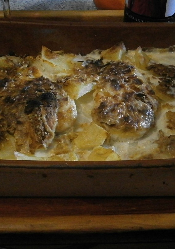Una foto de Pechuga de pollo a la nata