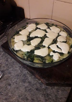 Una foto de Tarta de acelga y papas