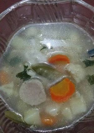 Foto resep Sop dgan bakso daging sapi bergizi☺