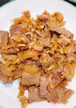 Hình của món Bê xào sả ớt.