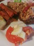 Peceto relleno al horno con vegetales