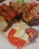 Peceto relleno al horno con vegetales