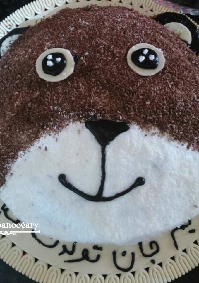 عکسی از دستور تزئین کیک آسان مدل خرسی🐻