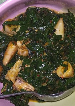 Foto resep Tumis daun singkong cumi asin
