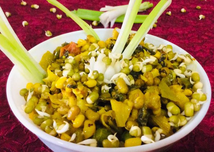 Simple Way to Prepare Favorite Sprouts and green onion sabji