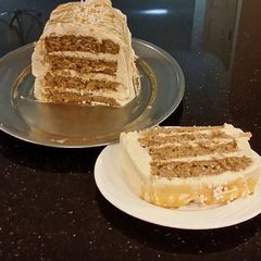 A picture of Apple Spice Layer Torte with Caramel Mousse Filling and Frosting.