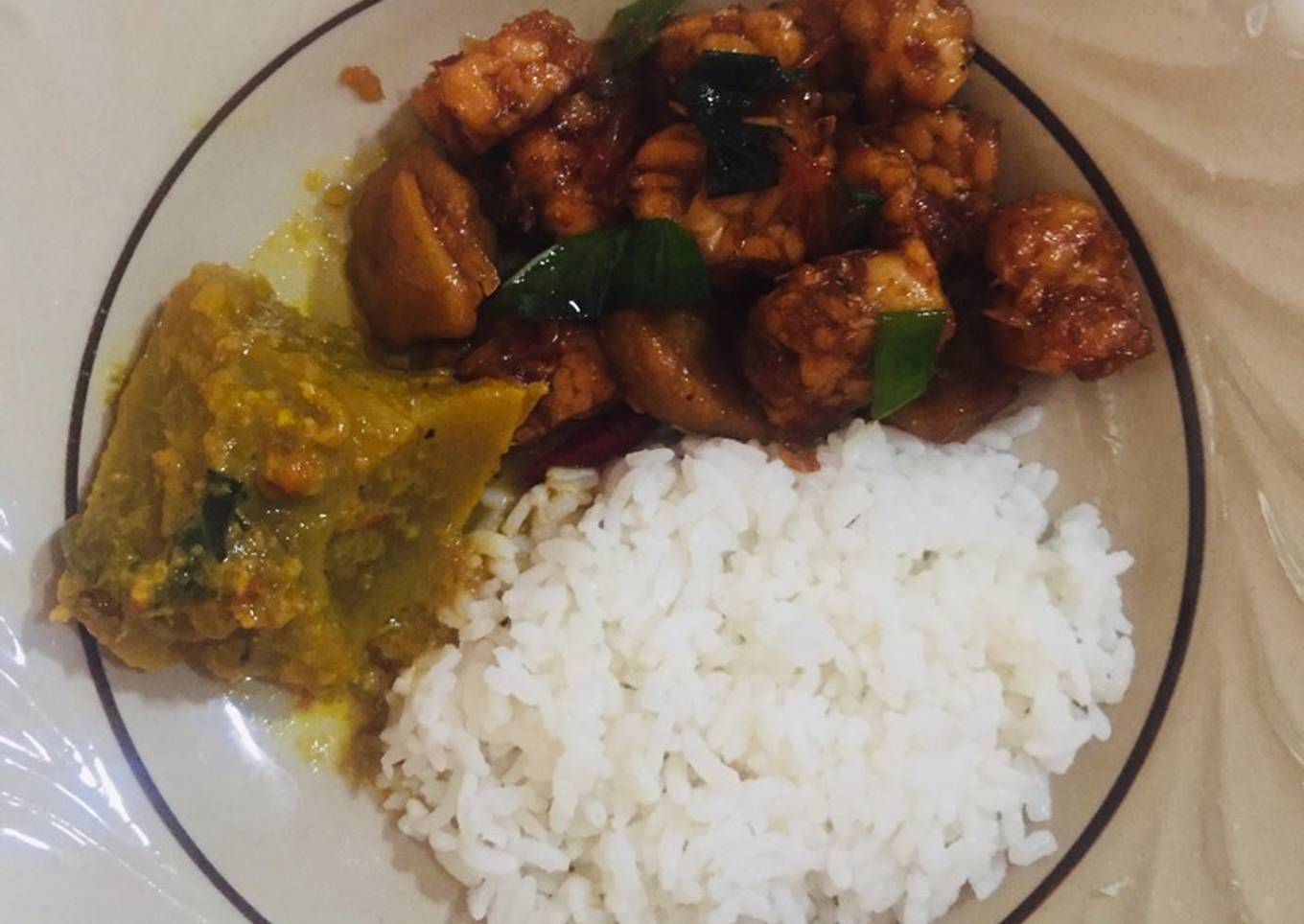58. Gulai tunjang ala padang X oseng tempe
