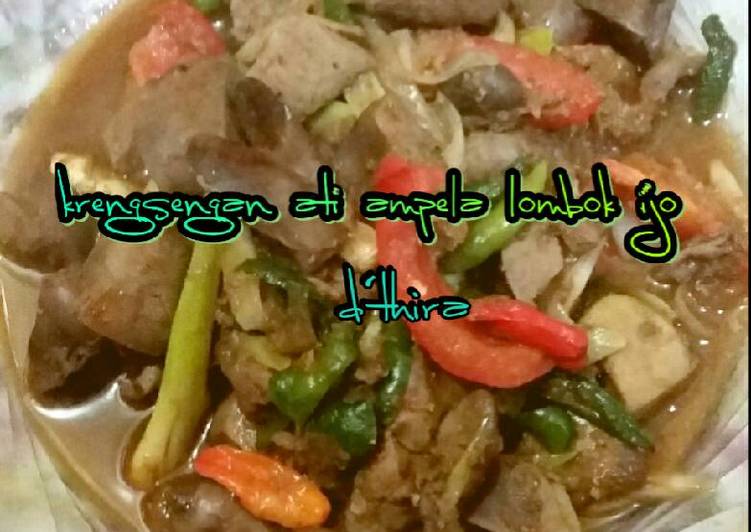 Resep Krengsengan ati ampela lombok ijo Anti Gagal