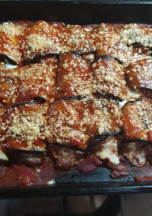 Una foto de Canelones de berenjenas vegetarianos