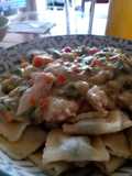 🍗🍝Raviolis con salsa blanca de verduras y pollo🍝🍗
