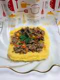 Polenta con Mix de Vegetales y Carne Molida!