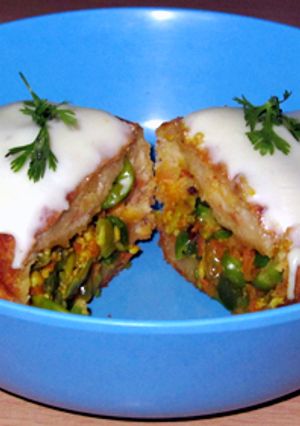 A picture of Veggies bread roll.