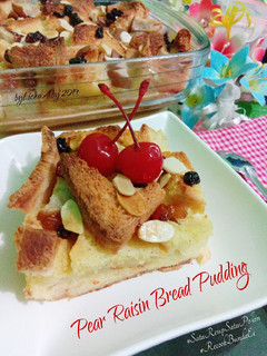 Foto resep Pear Raisin Bread Pudding