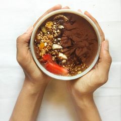 A picture of Chocolate banana and almond smoothie.