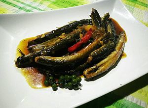 Hình của món Cá Kèo Kho Tiêu Xanh.