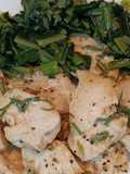 Filetti di pollo alla senape con cicoria saltata