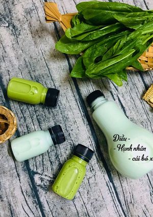 Hình của món Sữa hạt điều - hạnh nhân - Cải bó xôi.