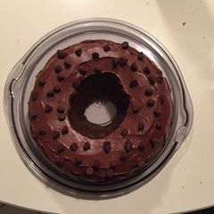 A picture of Chocolate Chocolate Chip Cake.