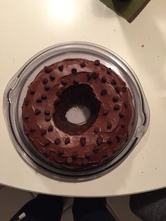 A picture of Chocolate Chocolate Chip Cake.