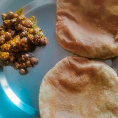 Poori chole A picture of Poori chole.