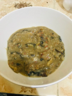 A picture of Title:white soup...ofe nsala.