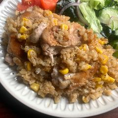 Butter Soy Sauce Chicken & Corn Rice A picture of Butter Soy Sauce Chicken & Corn Rice.