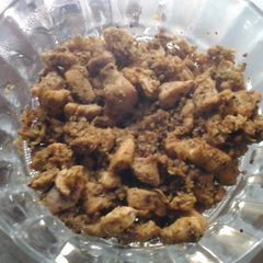 A picture of Chicken Thoran (chicken dry).
